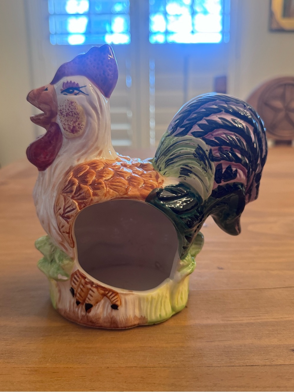 Gemco Scrib Pad Hand-Painted Ceramic Rooster Figurine